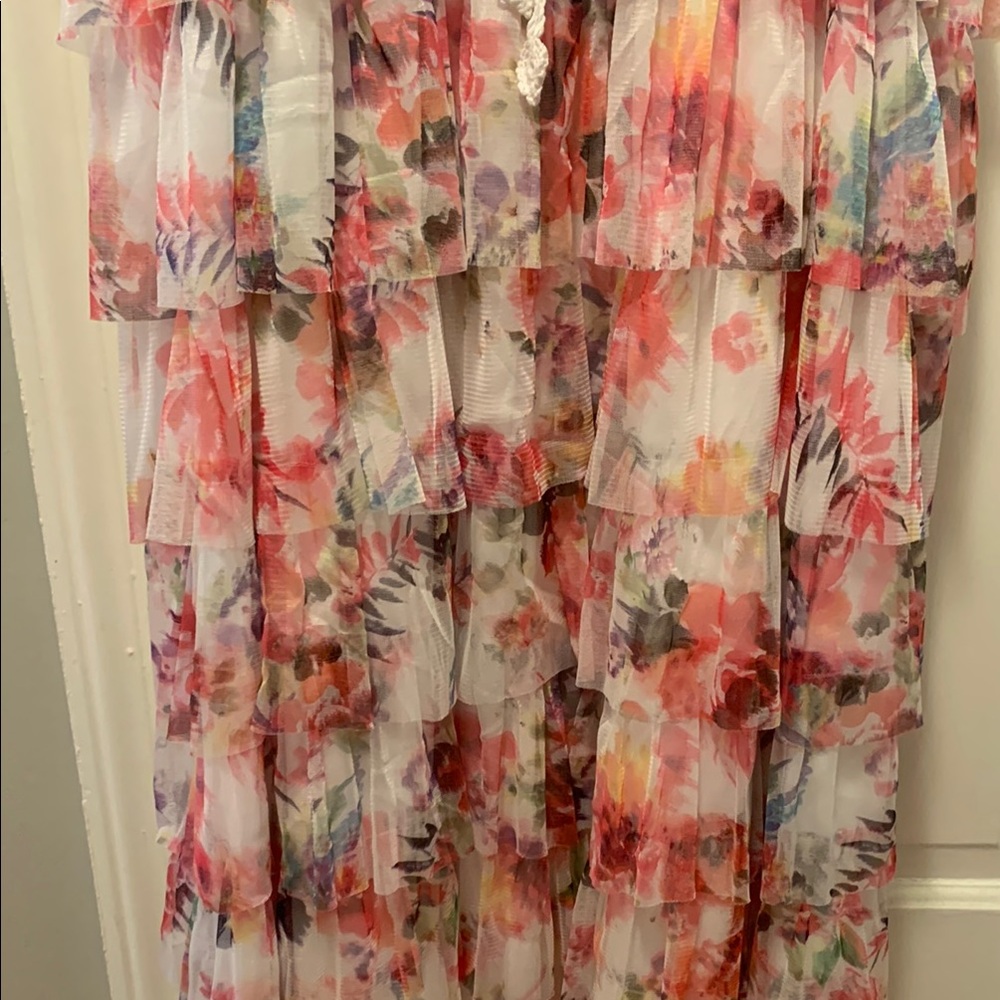 Floral Lace Women's Ruffle Dress - Picture 3 of 4